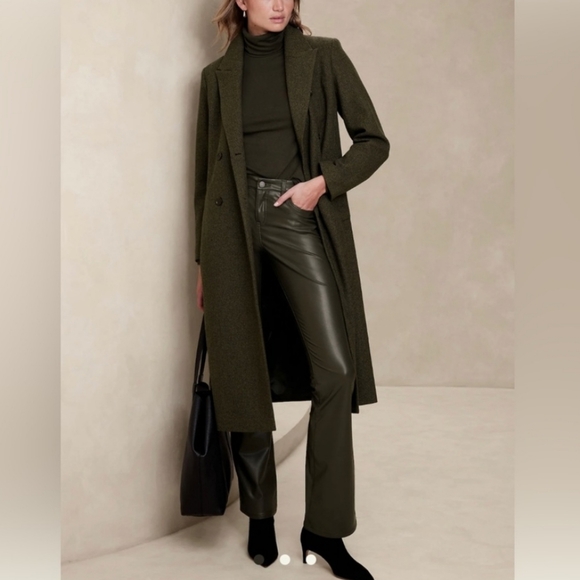 NWT BANANA REPUBLIC | Vegan Leather Bootcut Pants - Picture 4 of 5